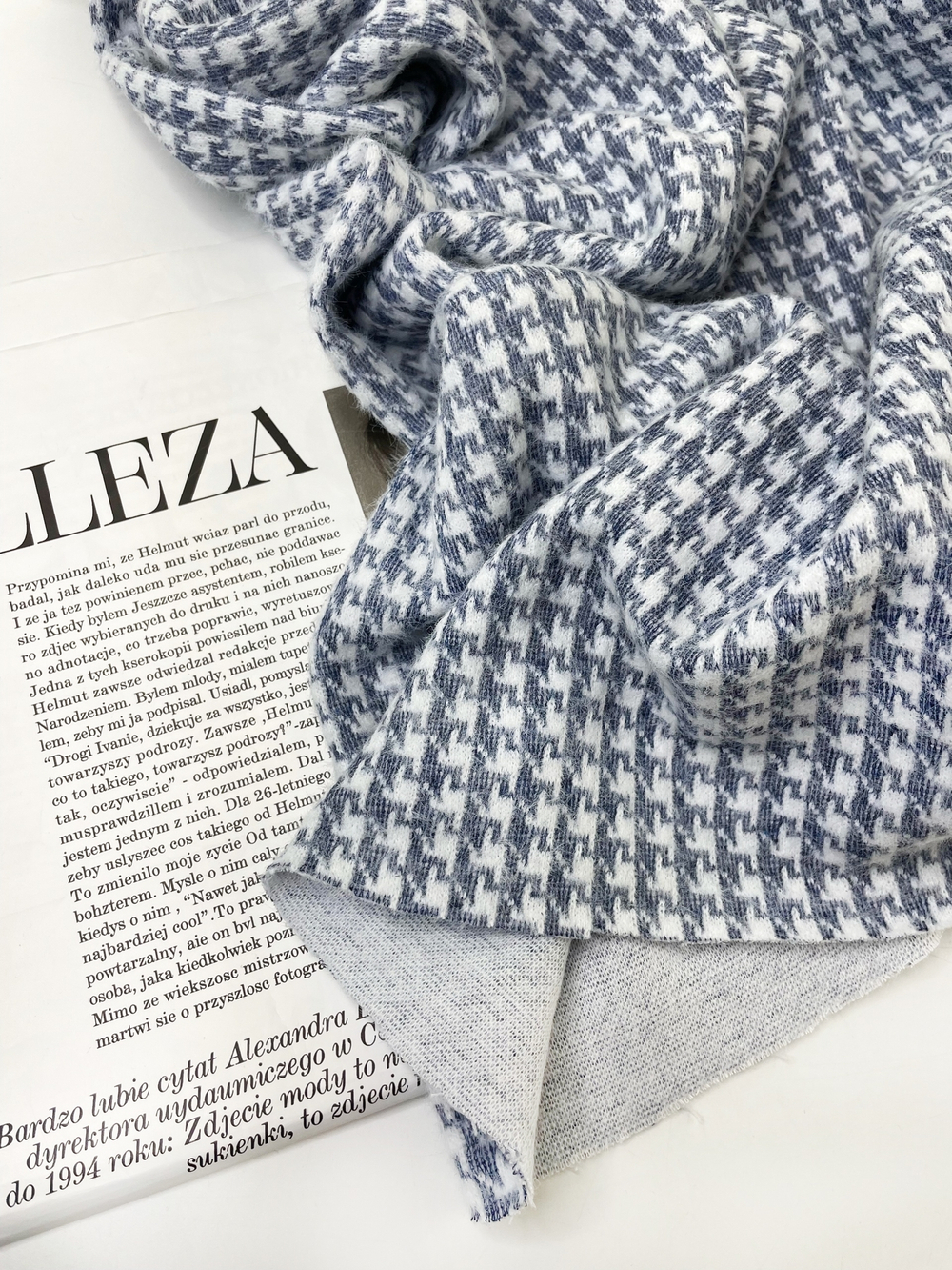 СИНЯЯ ГУСИНАЯ ЛАПКА - Трикотаж Альпака