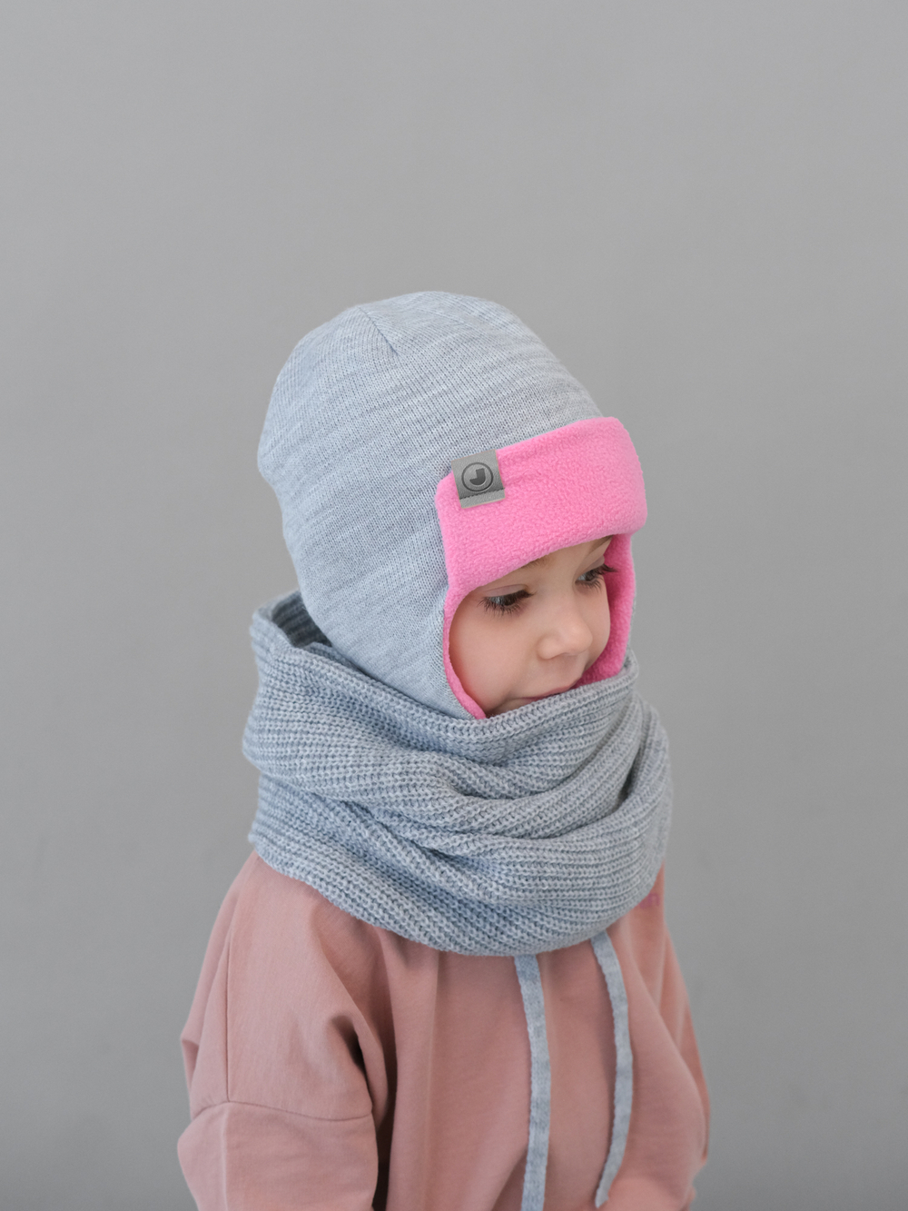 Шапка весенняя/осенняя вязаная (Жемчужно-пепельный) ТОКИ*