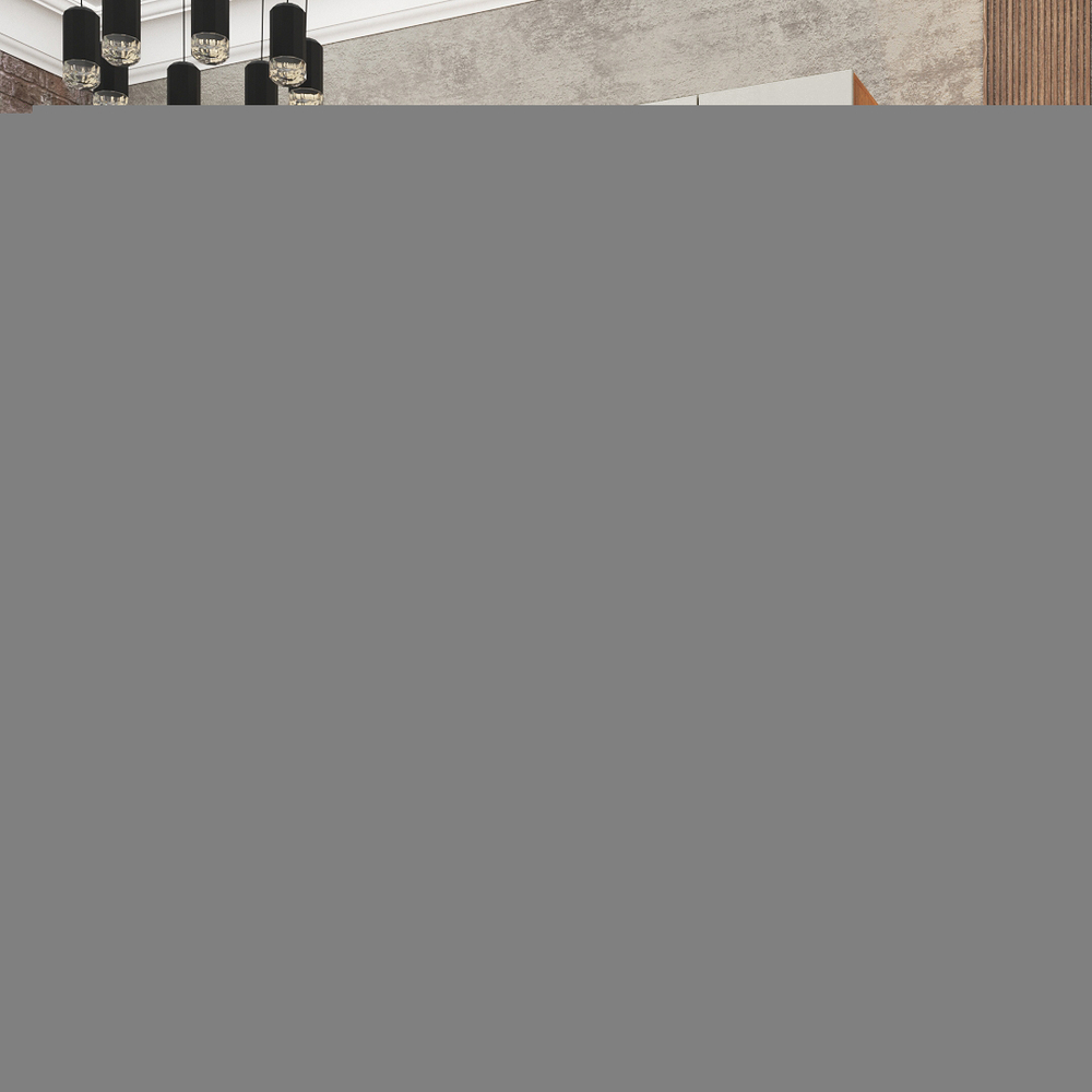 Шкаф Агератум МДФ четырехсекционный с антресолью и стеллажом Лайн флай (0,27) А10029 матовая - Орех Экко 9459  210*50*220