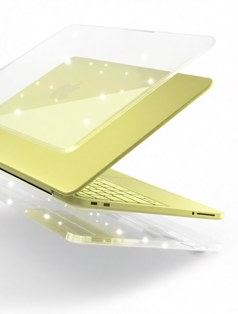 Чехол накладка Gurdini для Macbook Neo 13" (A3404) пластик прозрачный с блестками
