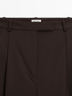 Massimo Dutti Брюки с двойными вытачками - STUDIO, коричневый