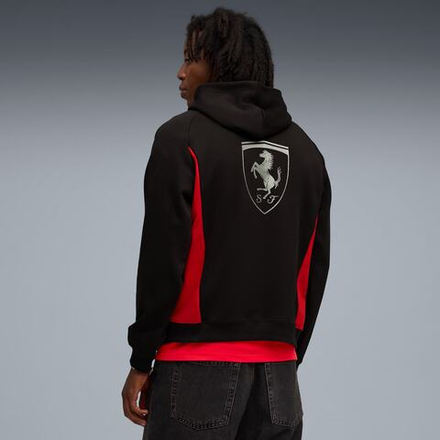 PUMA X SCUDERIA FERRARI МУЖСКАЯ ТОЛСТОВКА С КАПЮШОНОМ SCUDERIA FERRARI LIFESTYLE, ЧЕРНЫЙ