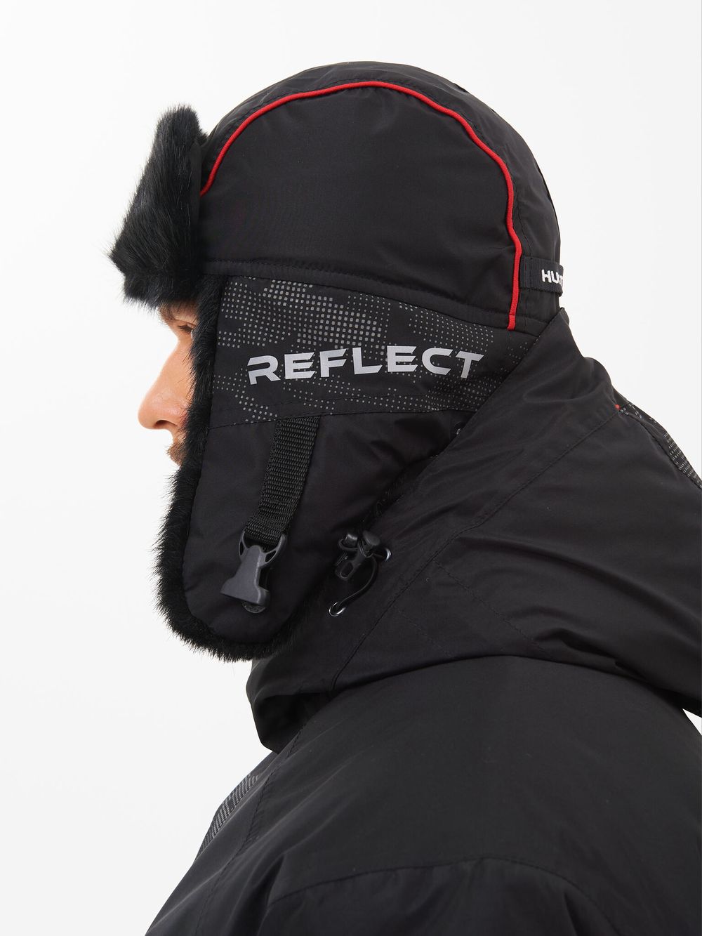 Шапка ушанка зимняя Reflect ткань Reflex Membrane цвет Чёрный иск. мех Норка