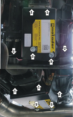 Защита стальная 3 мм ПГУ MAN TGX; TGS (КПП TipMatic ZF 16S253) (оцинкованная) MOTODOR.24822