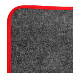 Ковры VOLVO FM до 2008 года (экокожа, черный, красный кант, красная вышивка)