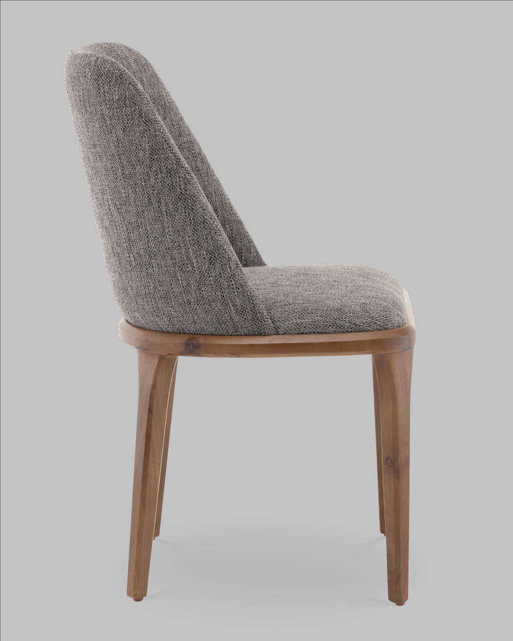 Стул Вудмайкл каркас дерево цвет темный орех рогожка темно-серый