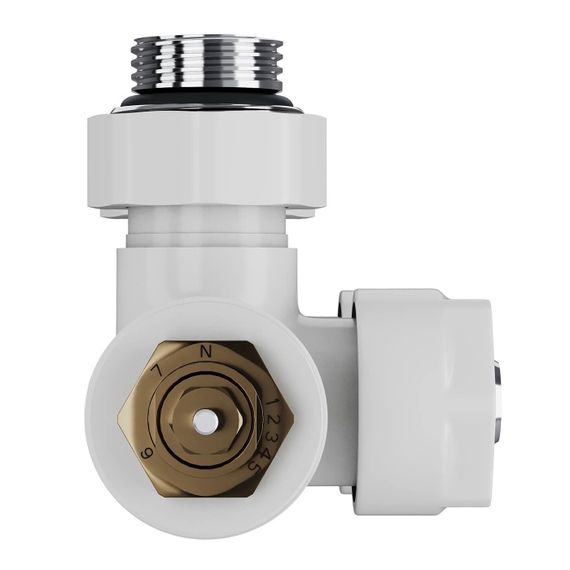 Узел нижнего подключения термостатический угловой Royal Thermo Design Pro 15мм М30х1,5 (Белый) — (3)