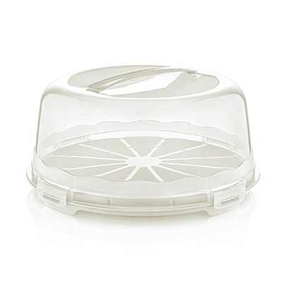 Тортница круглая цвет молочный