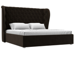 Кровать интерьерная Далия 180, Коричневый, Микровельвет, 108310