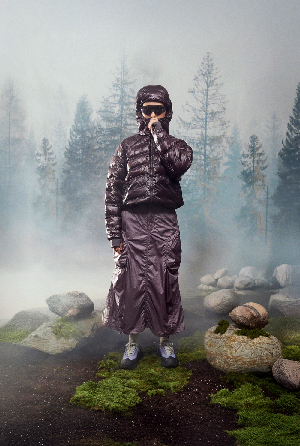 Куртка Nothomme Blue Down Jacket "Gray Purple Red"