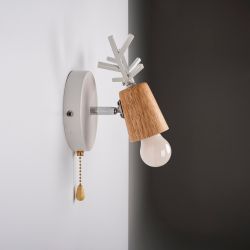 Бра с рожками DEER A SWITCH White/Light wood