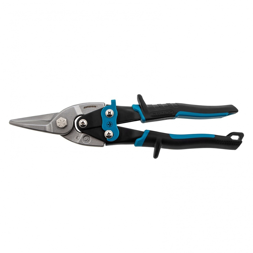 Ножницы по металлу "Piranha", 250 мм, прямой рез, сталь CrMo, двухкомпонентные рукоятки Gross