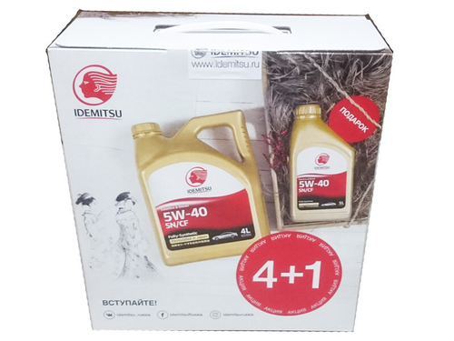 Масло моторное синтетическое  Idemitsu Gas & Diesel F-S   5W40  Промо комплект  4л+1л