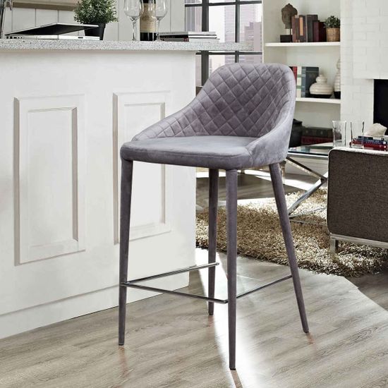 Стул полубарный Douglas, бархат серый