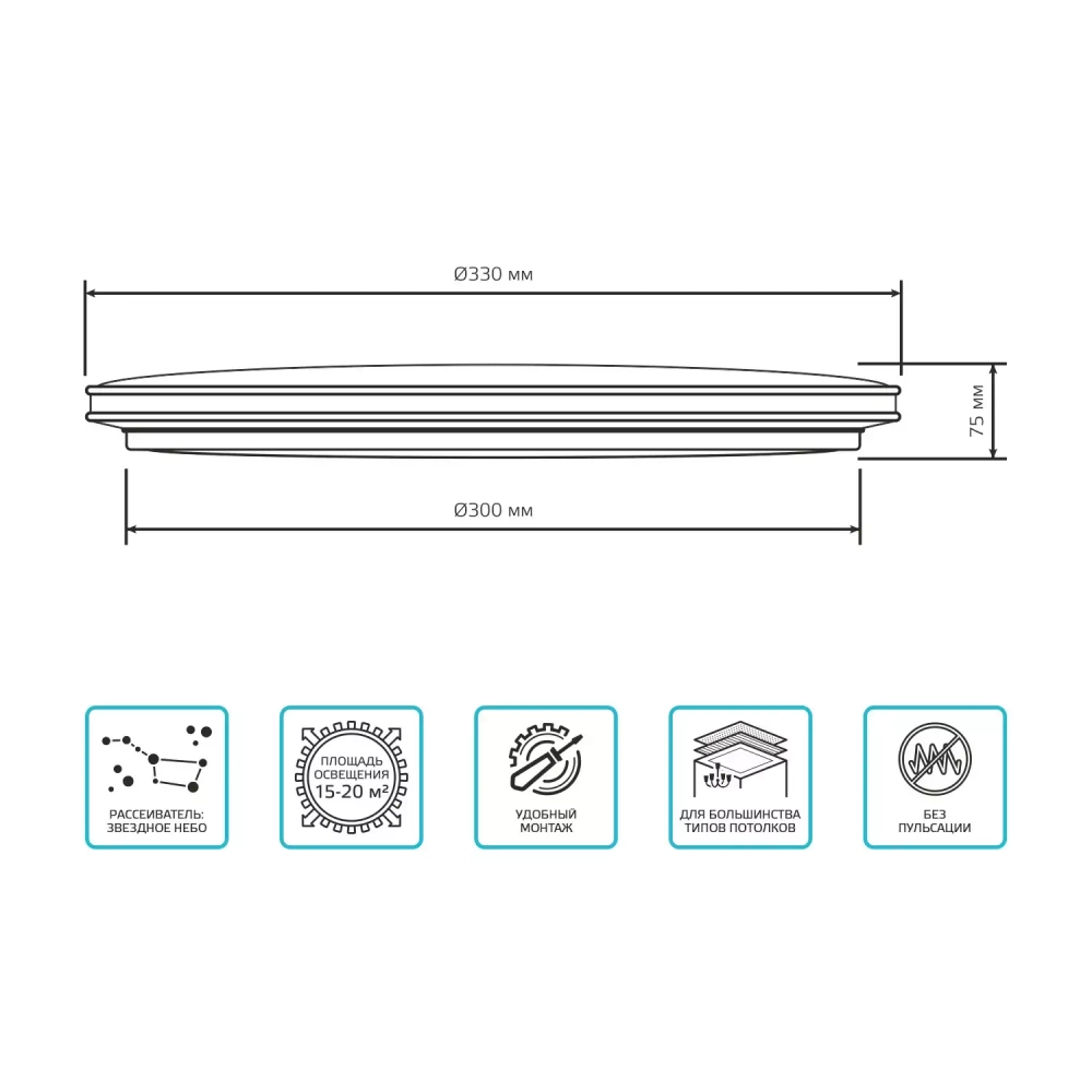 Св-к Gauss LED Basic Space Line НПС 24W 2050lm 4000K  220-240V IP20 330*75 995440224