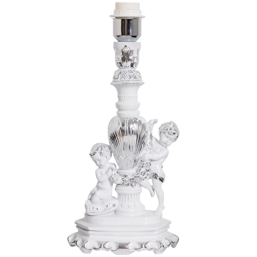 Настольная лампа Путти Сильвер с абажуром Тюссо Vatican (Ватикан) Сильвер