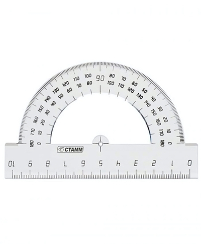 Транспортир 10см прозрачный (Стамм )