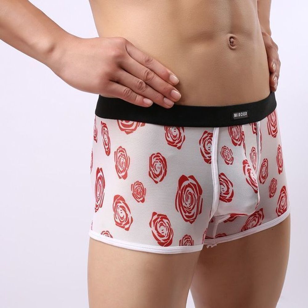 Мужские трусы боксеры белые Miboer White Boxer