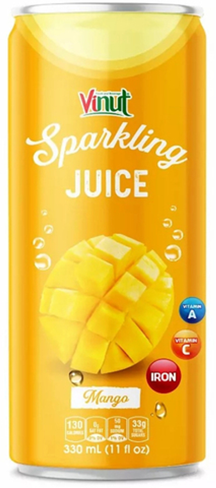 Сокосодержащий Газированный Напиток Винут Манго / Vinut Sparkling Mango Juice 0.33 - банка