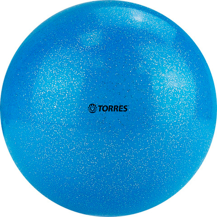 Мяч для художественной гимнастики TORRES, AGP-15-06, диам. 15 см, ПВХ, небесный с блестками