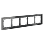 Рамка стеклянная VOLTUM S70 на 5 постов, (графит, стекло)