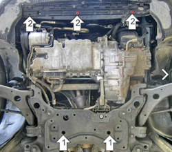 Защита стальная 2 мм двигателя и кпп для Volvo C30; S40; V50 Motodor.72601