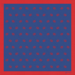 Шелковый платок Ласточка и тюльпан BLUE/RED 45x45