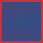 Шелковый платок Ласточка и тюльпан BLUE/RED 45x45