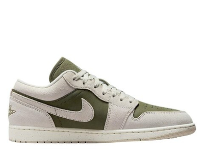 Баскетбольные кроссовки Air Jordan 1 Low SE White and Green Shoes