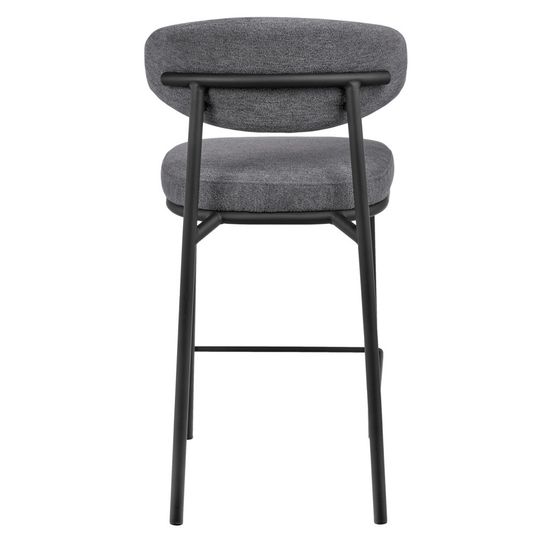Стул полубарный Lucas 2 серый шенилл с чёрными ножками