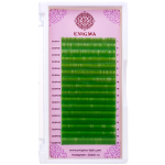 Цветные ресницы Enigma микс 0,10/D/8-13 mm "Зеленый" (16 линий)