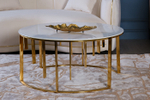 Стол журнальный Garda Decor Garda Decor мрам.стекло, золото d90*43 см