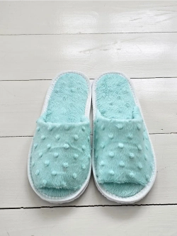 Тапочки велсофт открытые нежно-голубые