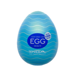 Мастурбатор-яйцо с охлаждающей смазкой EGG Wavy Cool (Цвет: голубой)