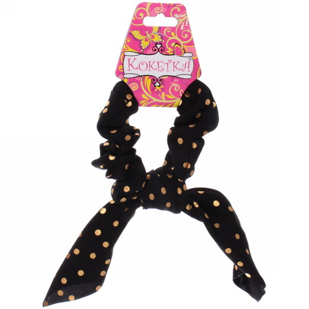 Резинка для волос 1шт «Collection KiKil», принт золотой горошек, микс 6 цветов, d-8.5см