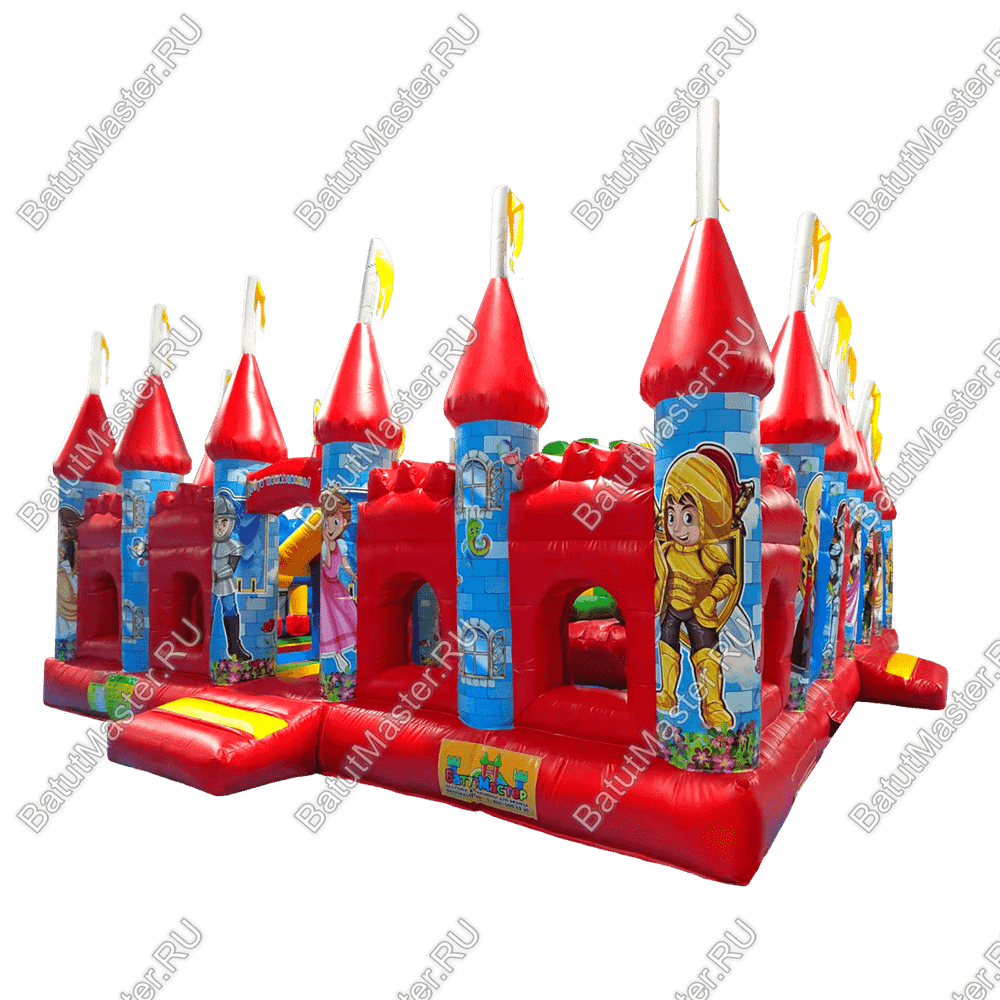 Коммерческий надувной батут "Яркое средневековье" 10*7*4 м