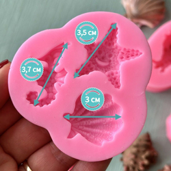 Молды силиконовые для творчества "Набор ракушек" 5 видов/ форма для мыла, воска, эпоксидной смолы, гипса и полимерной глины