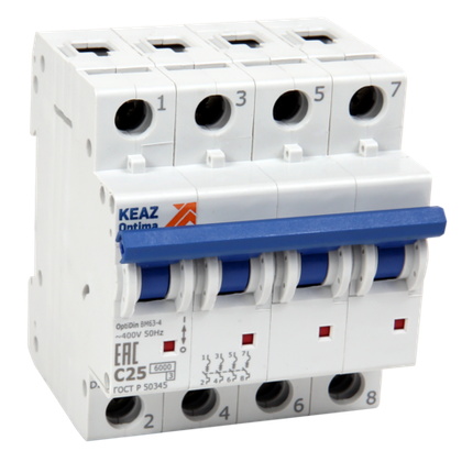 Автоматический выключатель OptiDin BM63-4C10-УХЛ3 КЭАЗ 260885