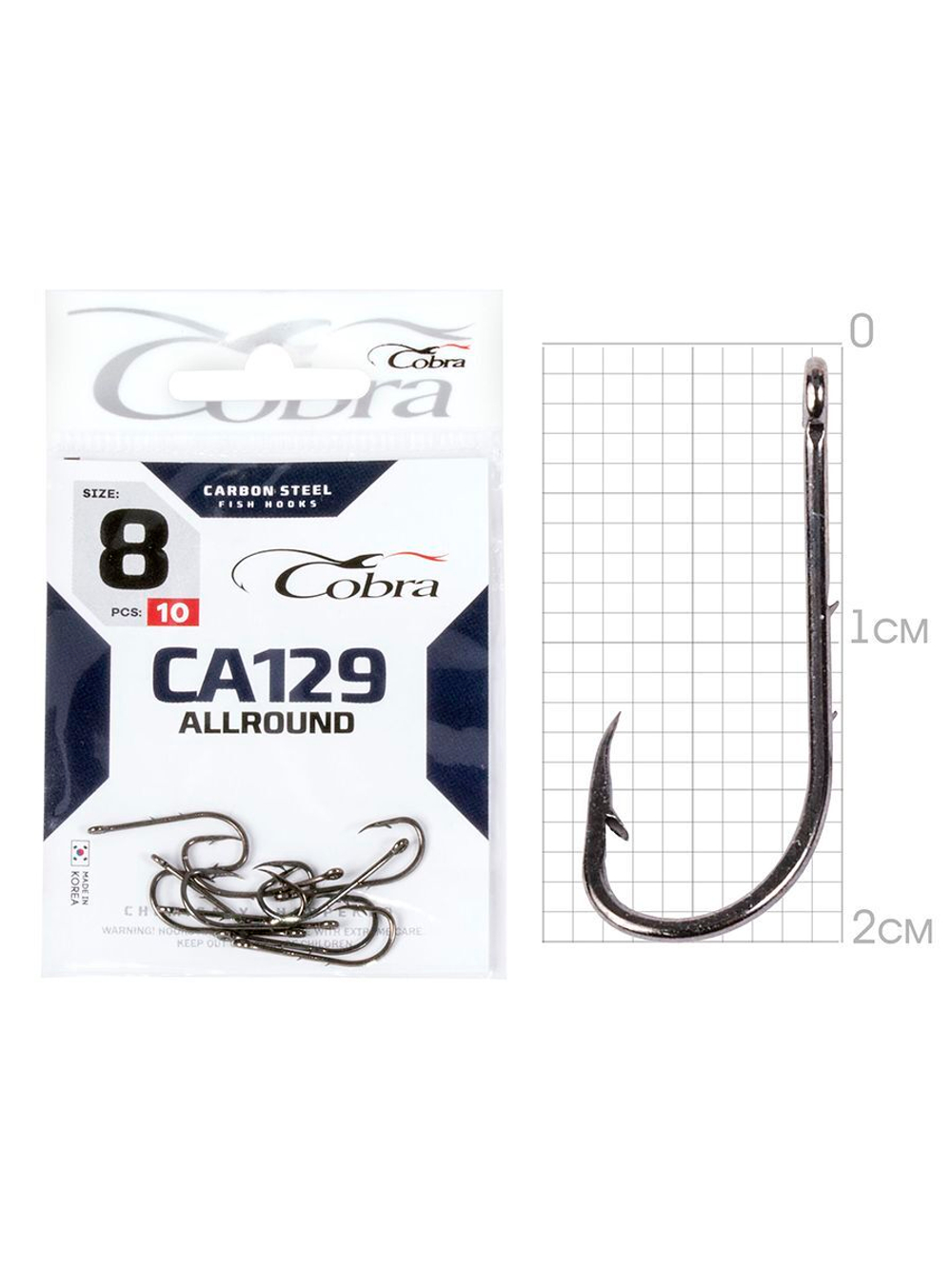 Крючки Cobra Allround BAITHOLDER серии CA129 размер K008/0 (10упк.по 3шт.)