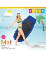 Матрас-шезлонг для плавания Intex 58836 Синий 178х94 см / Надувной плот Интекс с сетчатым дном и подголовником для бассейна и моря