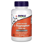 NOW Foods, L-триптофан, двойная сила действия, 1000 мг, 60 таблеток