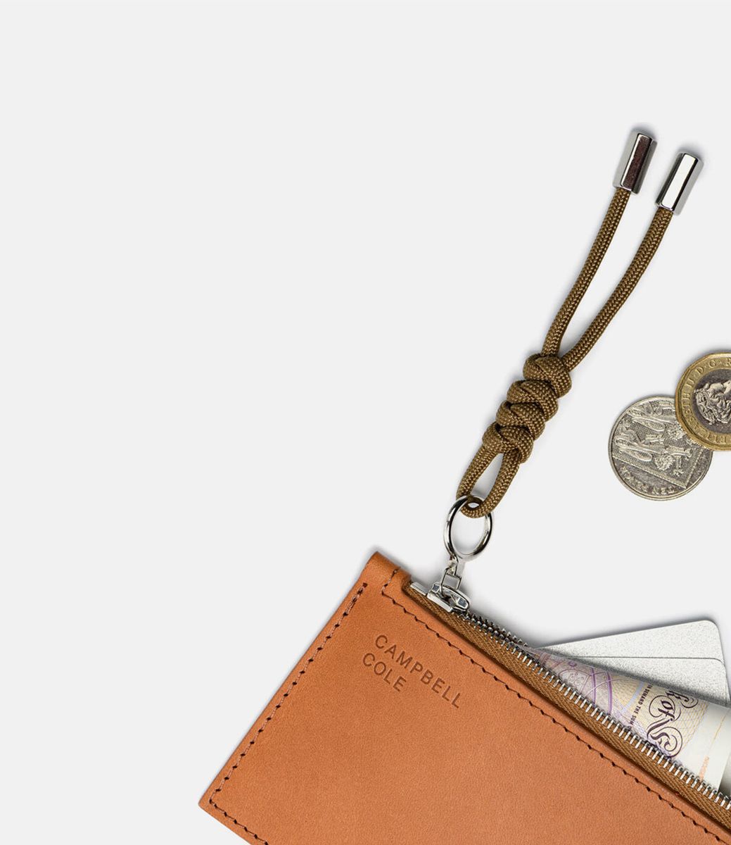 Campbell Cole Simple Coin Pouch with Puller Tan — кошелёк из кожи