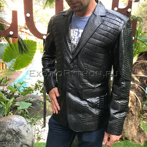 Пиджак из кожи питона и кожи крокодила JT-77