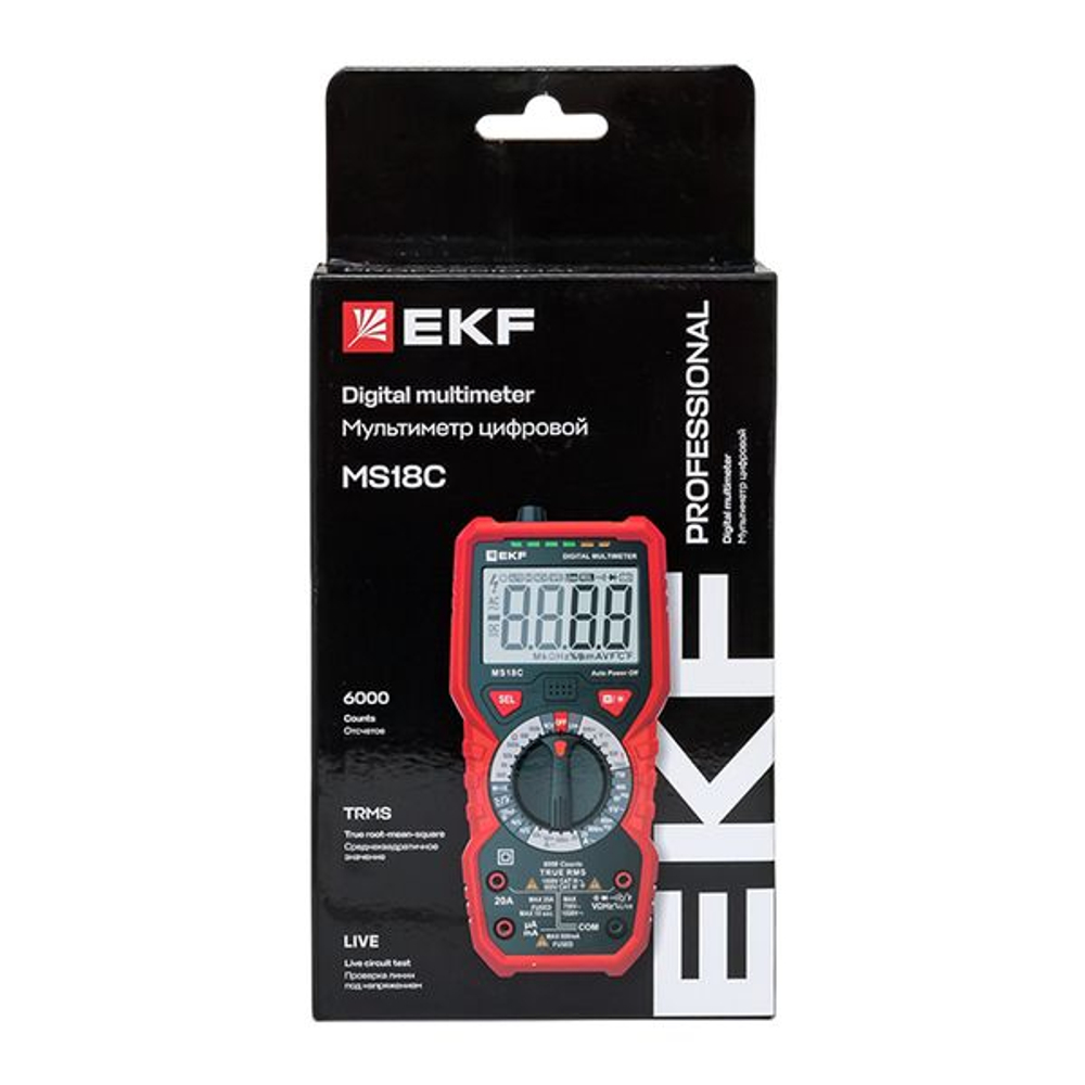Мультиметр цифровой MS18C EKF Professional