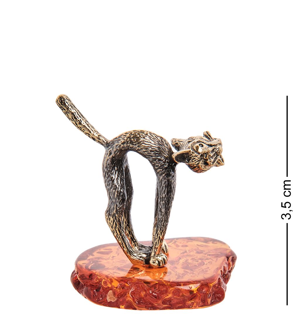 AM-3150 Фигурка «Котик» (латунь, янтарь)