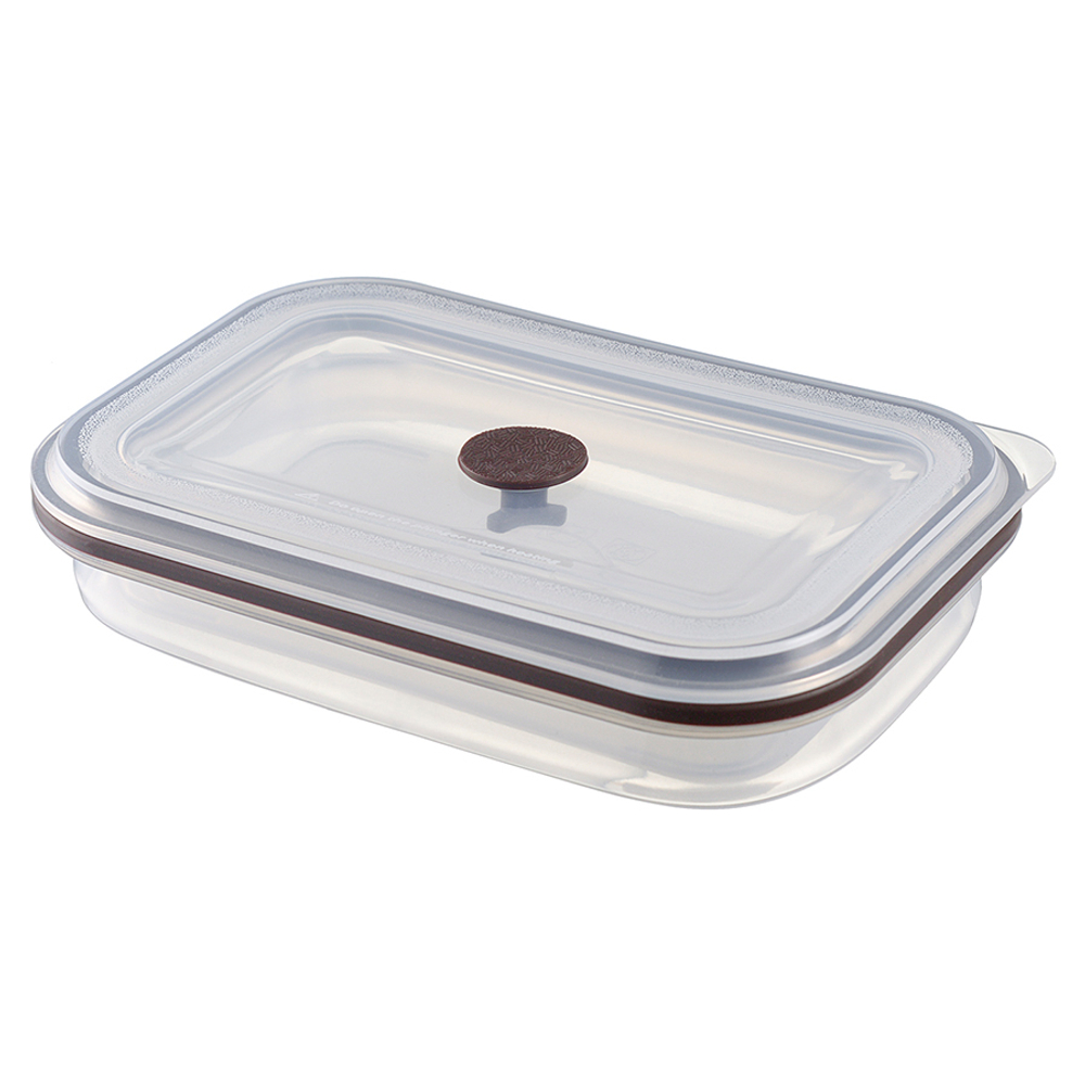 Контейнер для переноски и хранения силиконовый прямоугольный складной silikobox, 900 мл, темно-сливовый