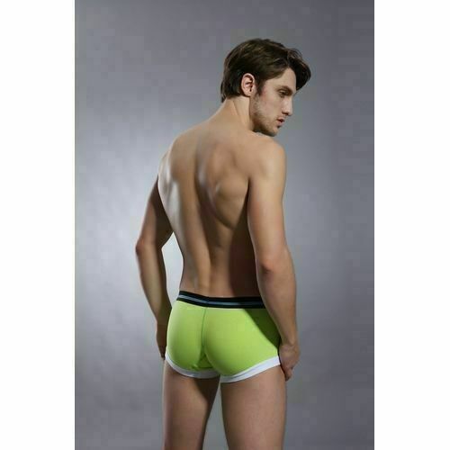 Мужские трусы боксеры салатовые с вырезами Superbody Lime Hip Boxer