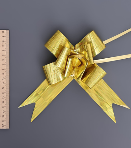 Бант-бабочка, цвет золотой, ширина ленты 5 см.