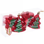 Ёлочные игрушки «Ёлочки Рождественские» 6см красный (набор 4шт)