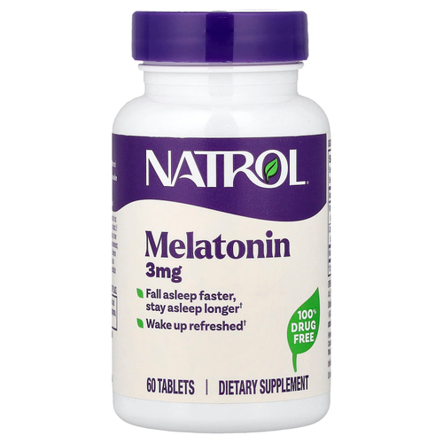 Natrol, мелатонин, 3 мг, 60 таблеток